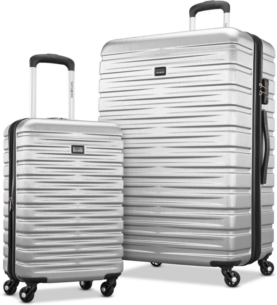 Samsonite Uptempo X Hardside 2 Piece Carry-on and Large Spinner Set - Brushed Silver