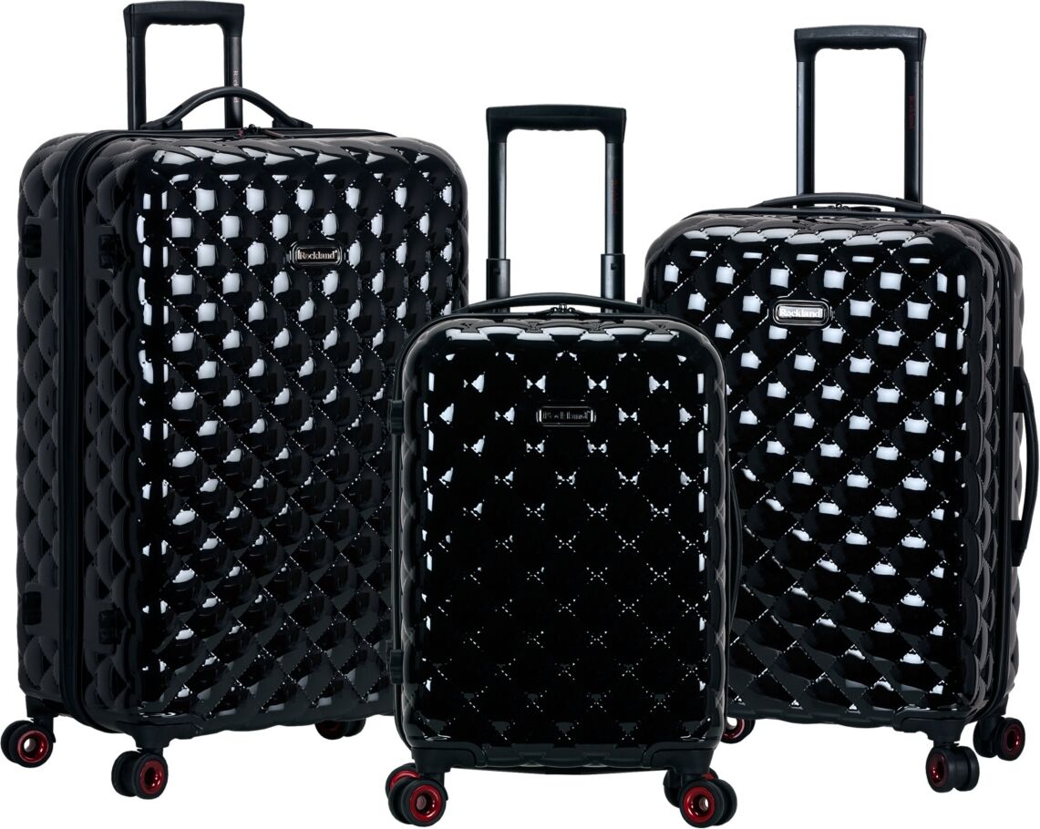 Rockland Quilt 3-Pc. Hardside Luggage Set - Black