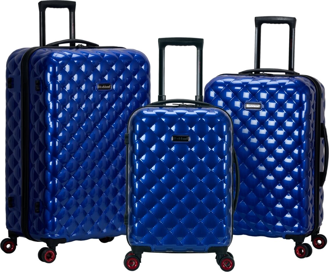 Rockland Quilt 3-Pc. Hardside Luggage Set - Blue