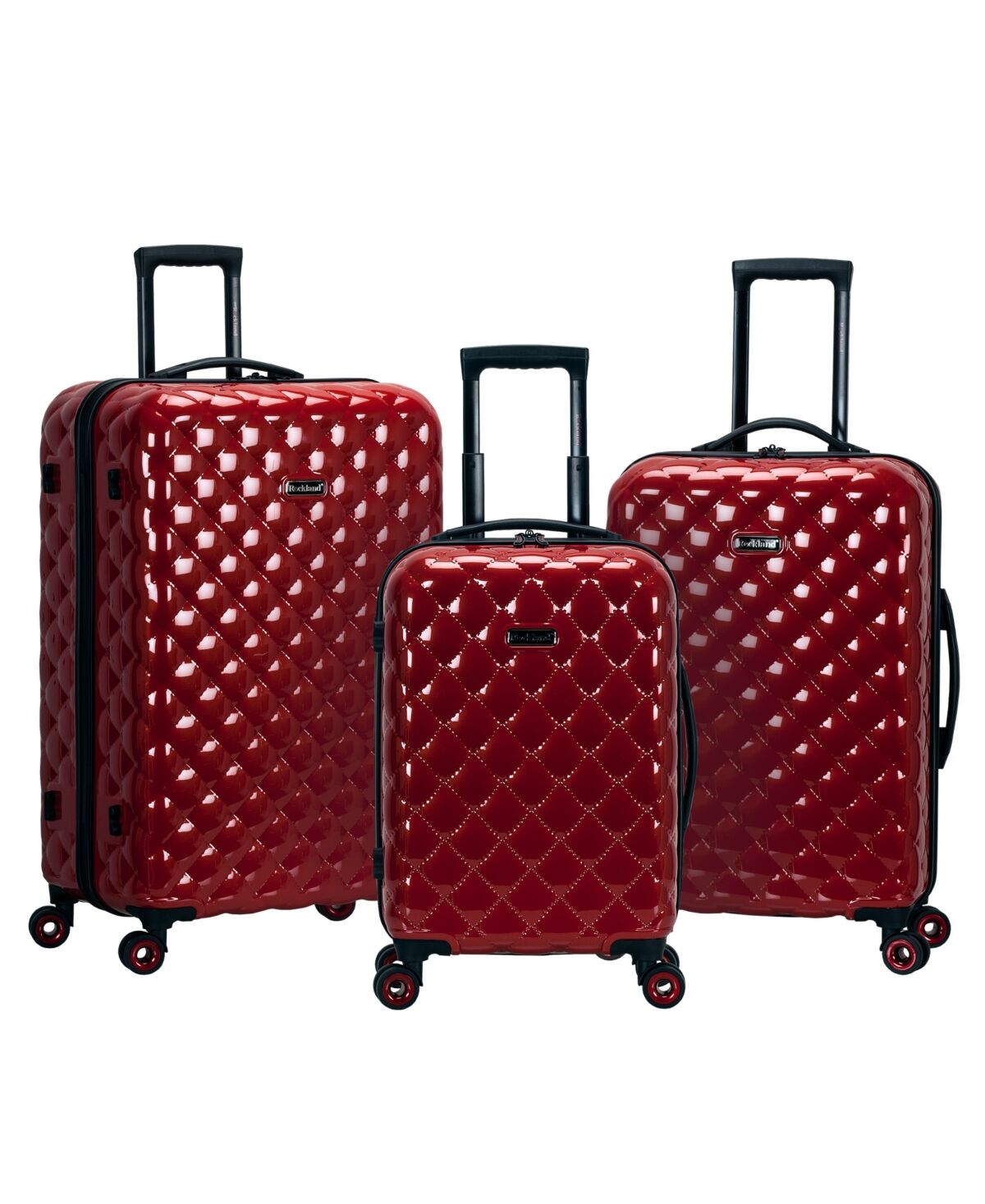 Rockland Quilt 3-Pc. Hardside Luggage Set - Red
