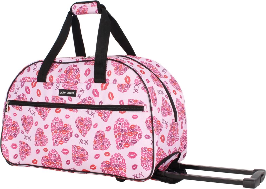 Betsey Johnson Carry-On Softside Rolling Duffel Bag - Lips XOX