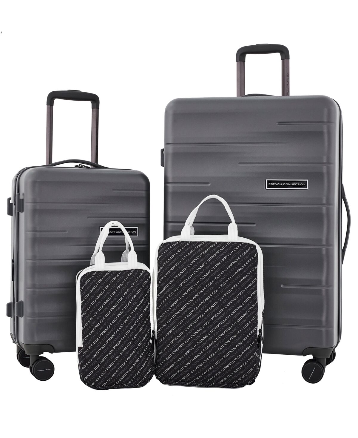 Travelers Club French Connection 4Pc Expandable Rolling Hardside Luggage Set - Gunmetal Matte