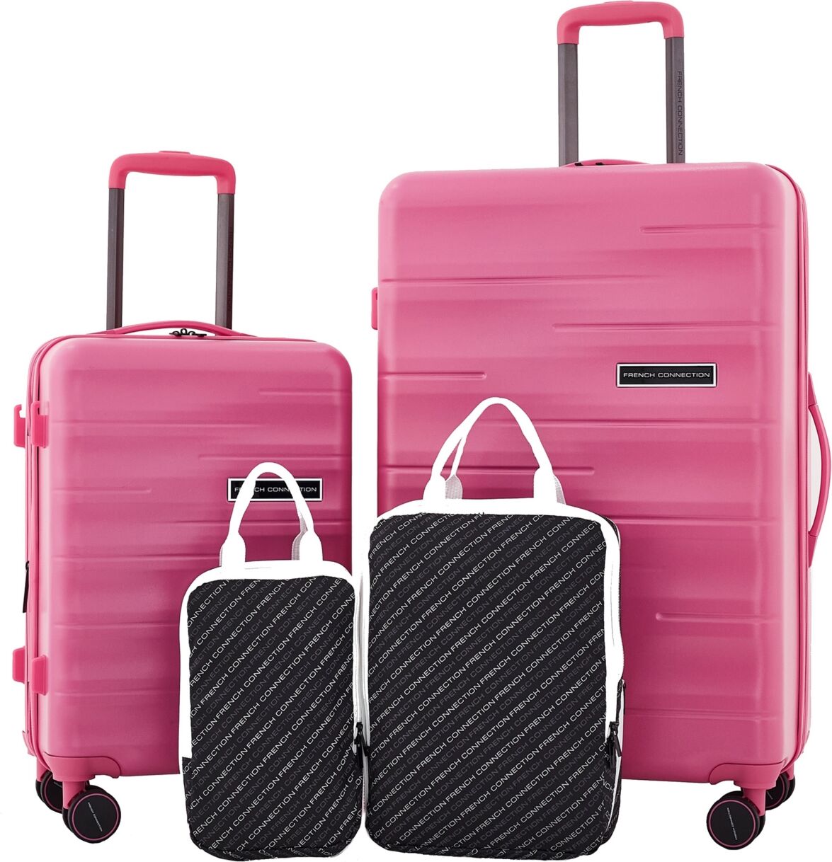 Travelers Club French Connection 4Pc Expandable Rolling Hardside Luggage Set - Aurora Pink