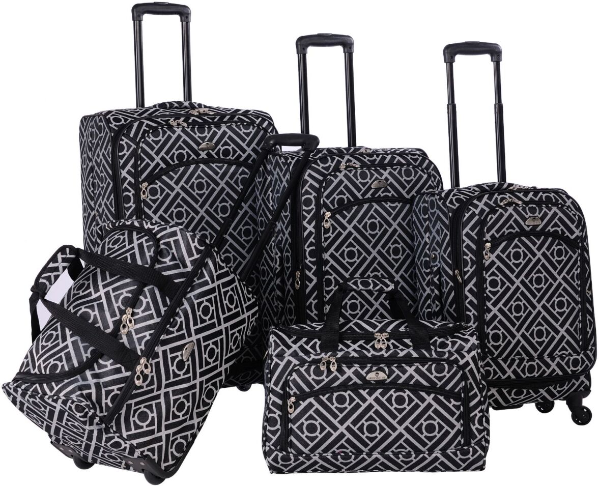 American Flyer Astor Collection 5 Piece Luggage Set - Black