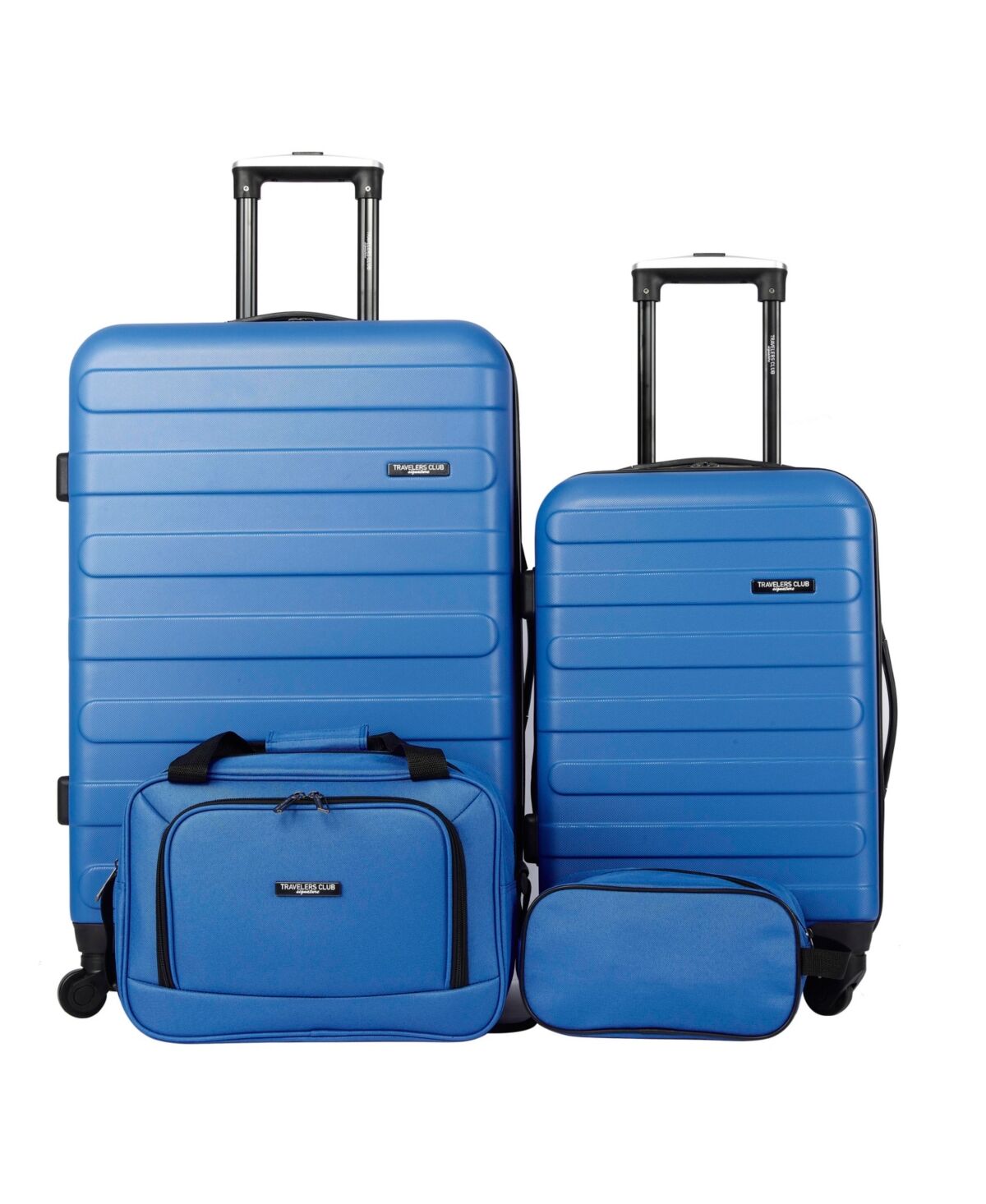 Travelers Club Austin 4 Piece Hardside Luggage Set - Blue