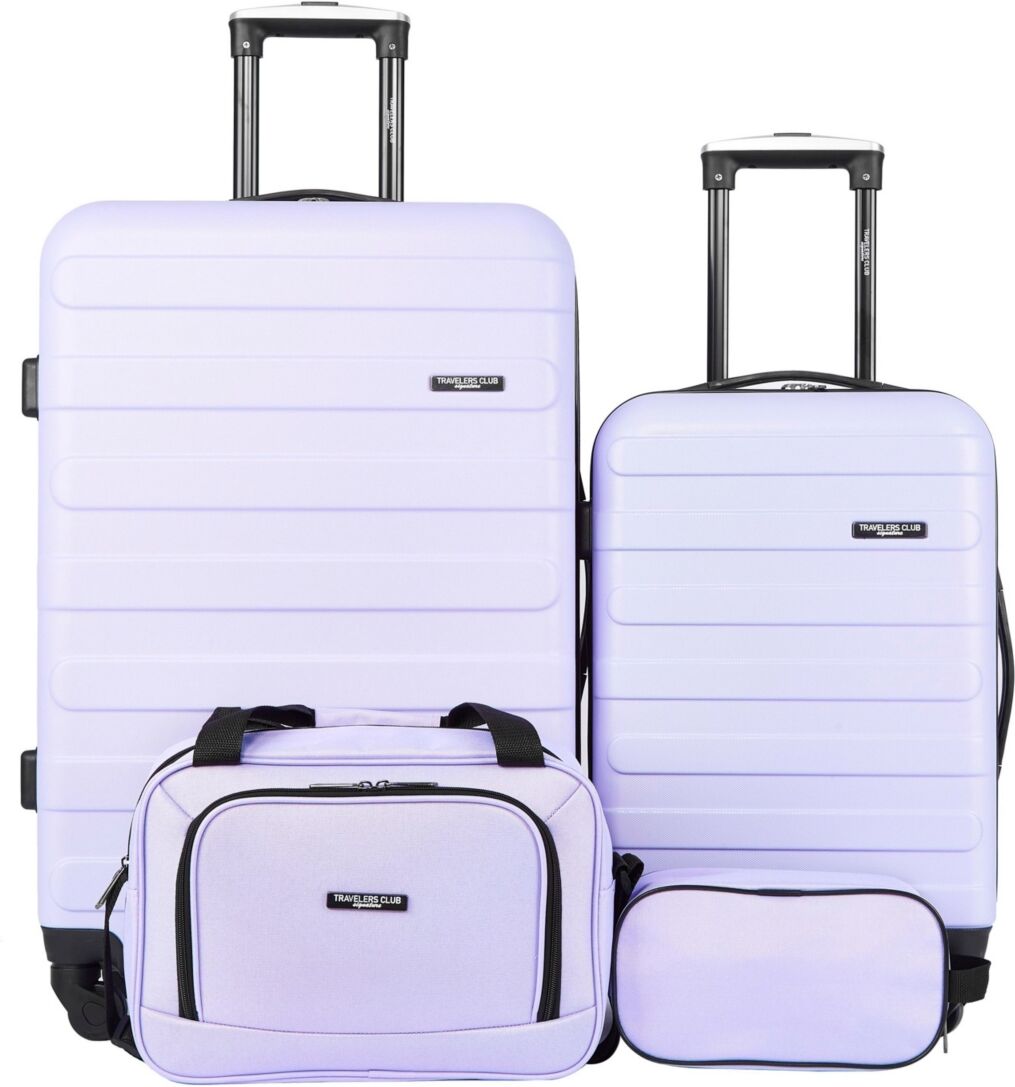 Travelers Club Austin 4 Piece Hardside Luggage Set - Lilac