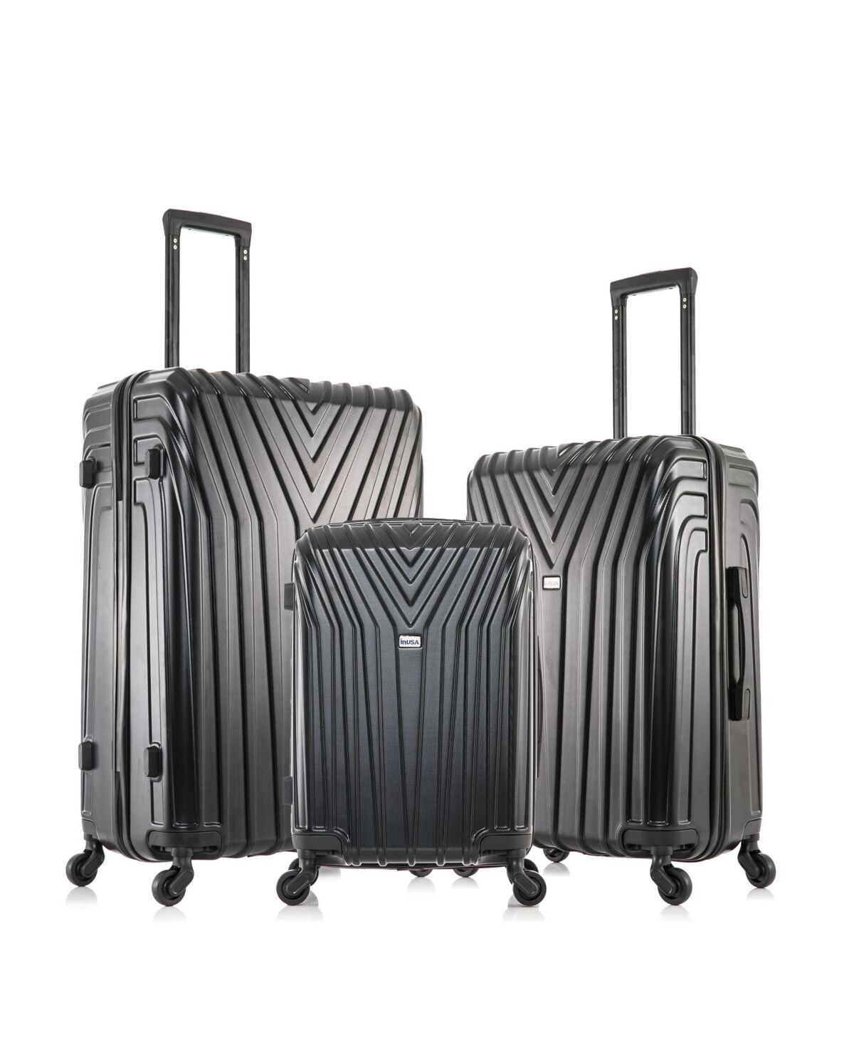 InUSA Vasty Lightweight Hardside Spinner Luggage Set, 3 piece - Black