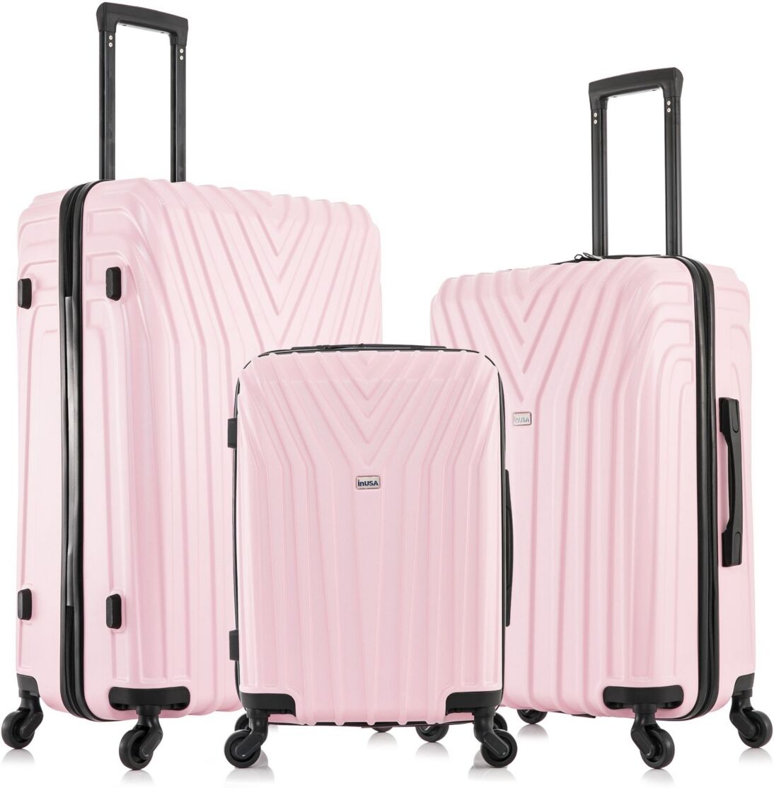 InUSA Vasty Lightweight Hardside Spinner Luggage Set, 3 piece - Pink