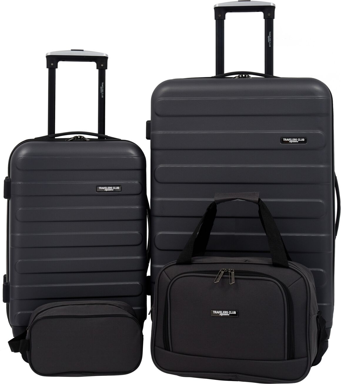 Travelers Club Austin 4 Piece Hardside Luggage Set - Forged Iron