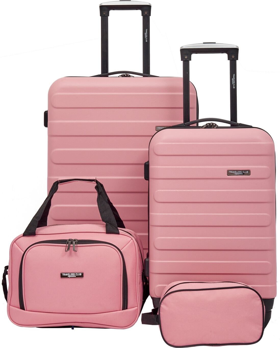 Travelers Club Austin 4 Piece Hardside Luggage Set - Blush