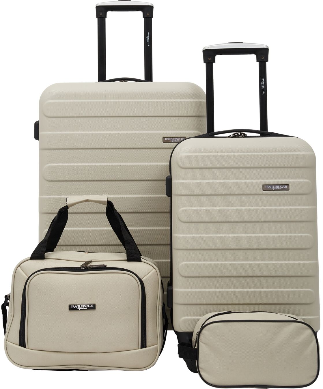 Travelers Club Austin 4 Piece Hardside Luggage Set - Cement