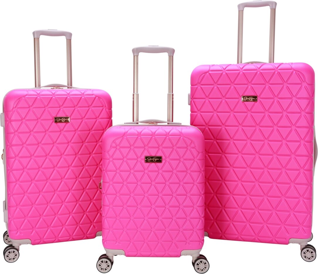 Jessica Simpson Dreamer 3 Piece Hardside Luggage Set - Hot Pink