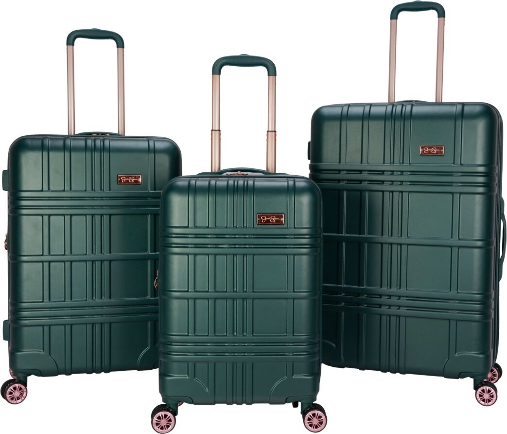 Jessica Simpson Jewel Plaid 3 Piece Hardside Luggage Set - Jade