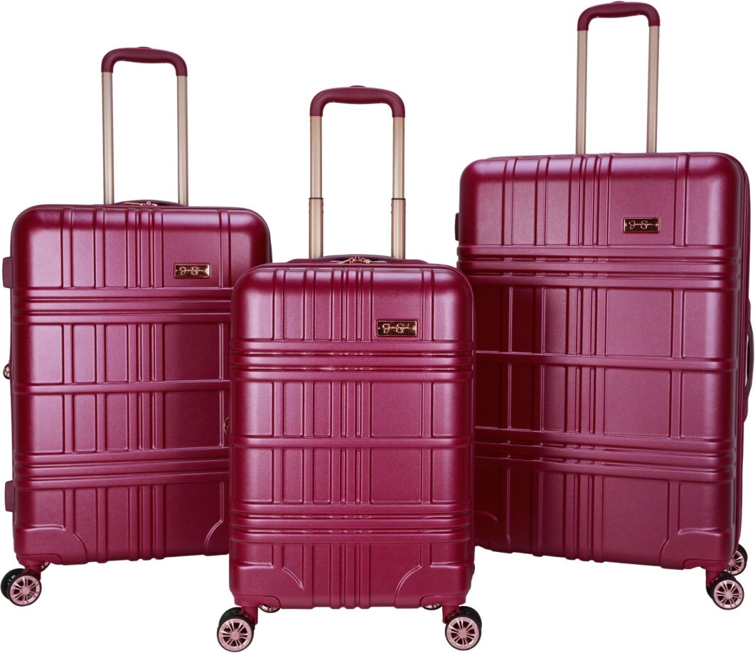 Jessica Simpson Jewel Plaid 3 Piece Hardside Luggage Set - Violet