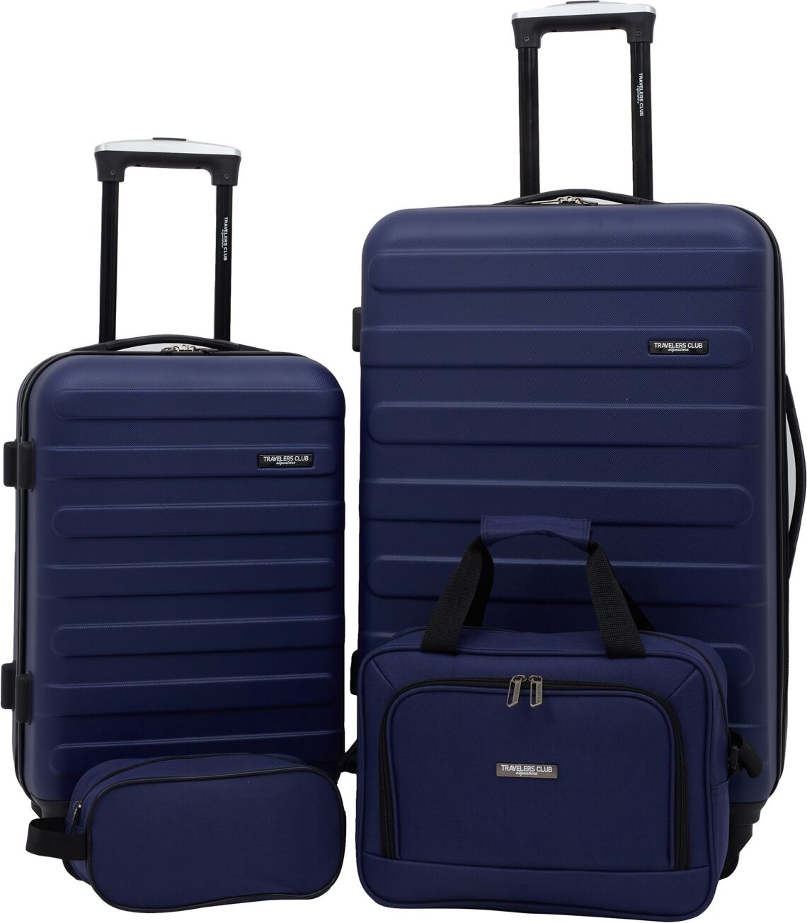 Travelers Club Austin 4 Piece Hardside Luggage Set - Navy