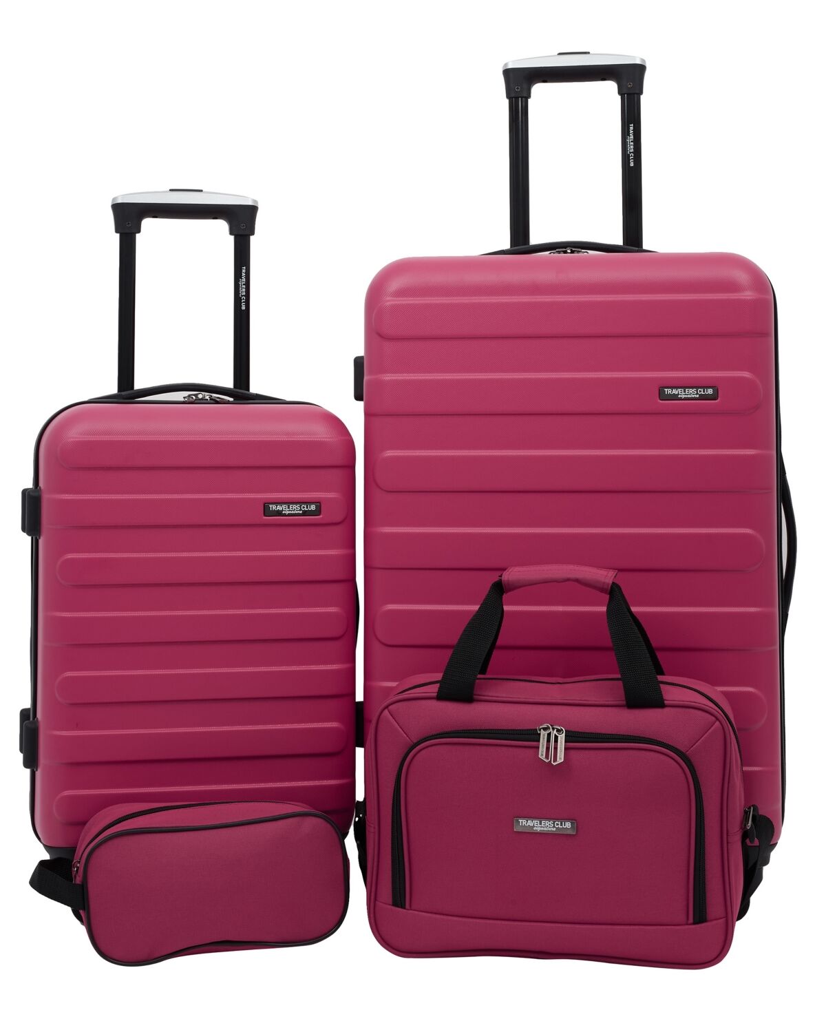 Travelers Club Austin 4 Piece Hardside Luggage Set - Viva Mengenta