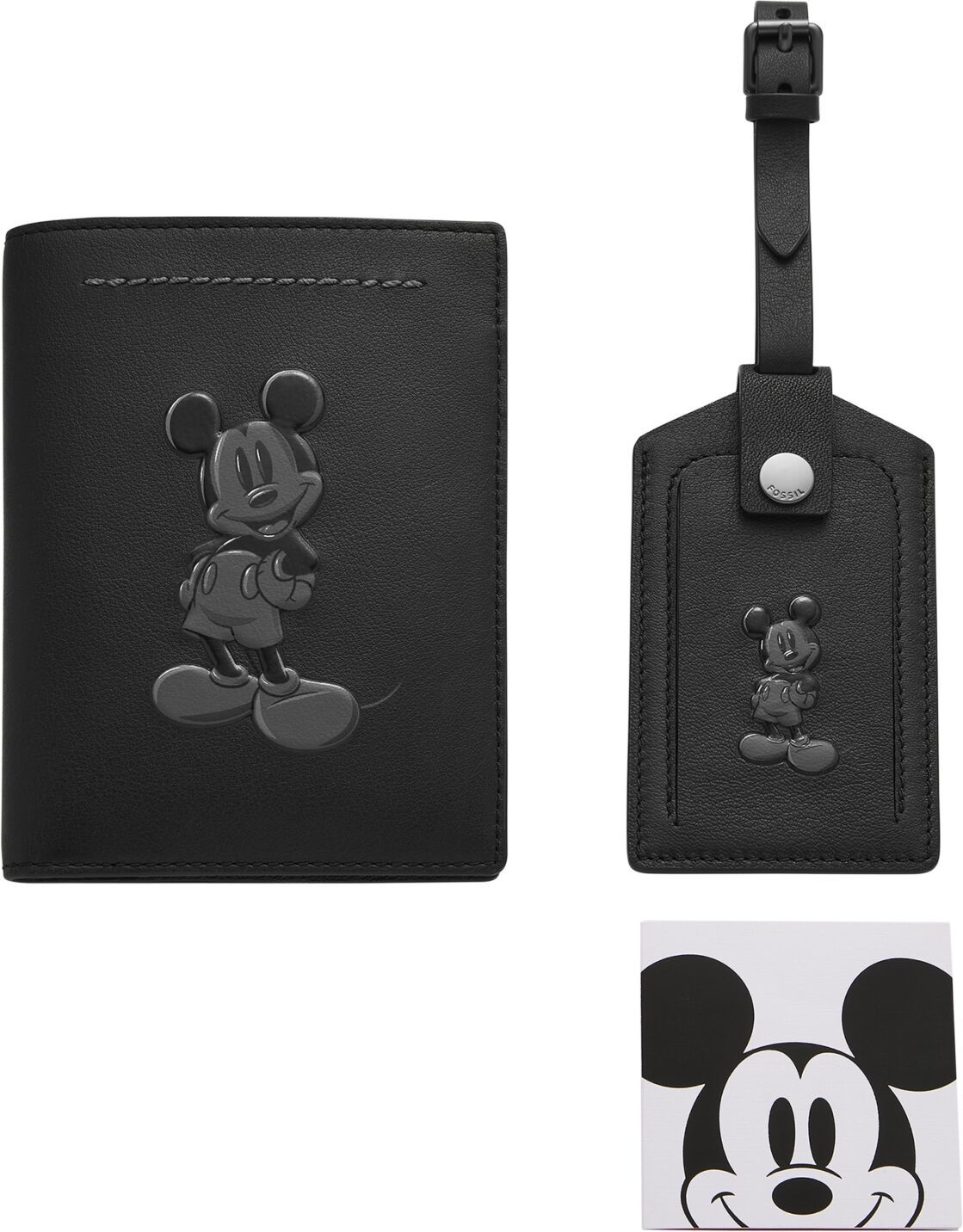 Fossil x Disney Special Edition Passport Case and Luggage Tag Gift Set - Black