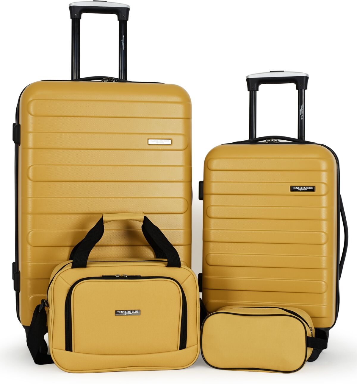 Travelers Club Austin 4 Piece Hardside Luggage Set - Amber Gold