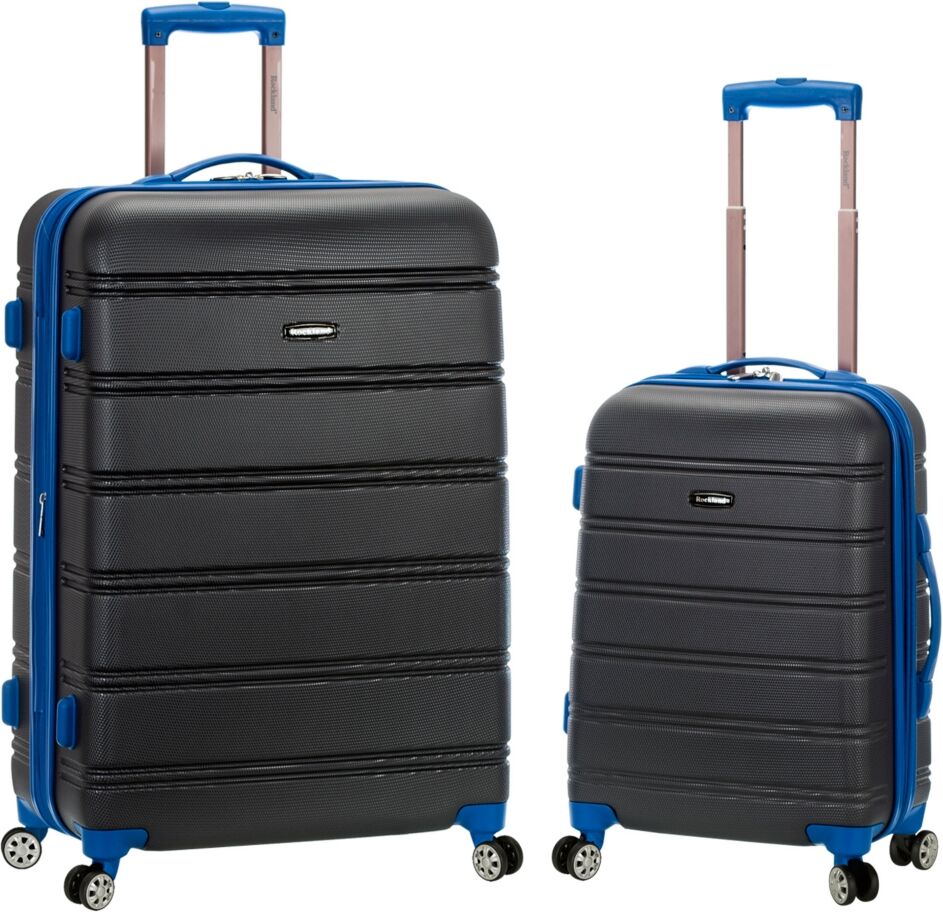 Rockland 2-Pc. Hardside Luggage Set - Grey with Blue Trim