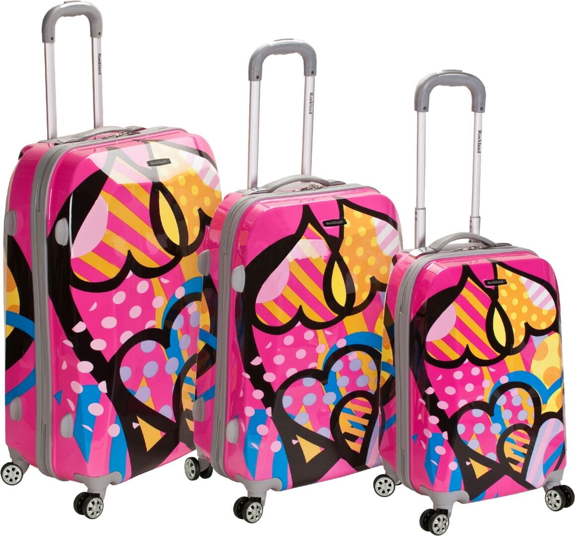 Rockland 3-Pc. Hardside Luggage Set - Pink