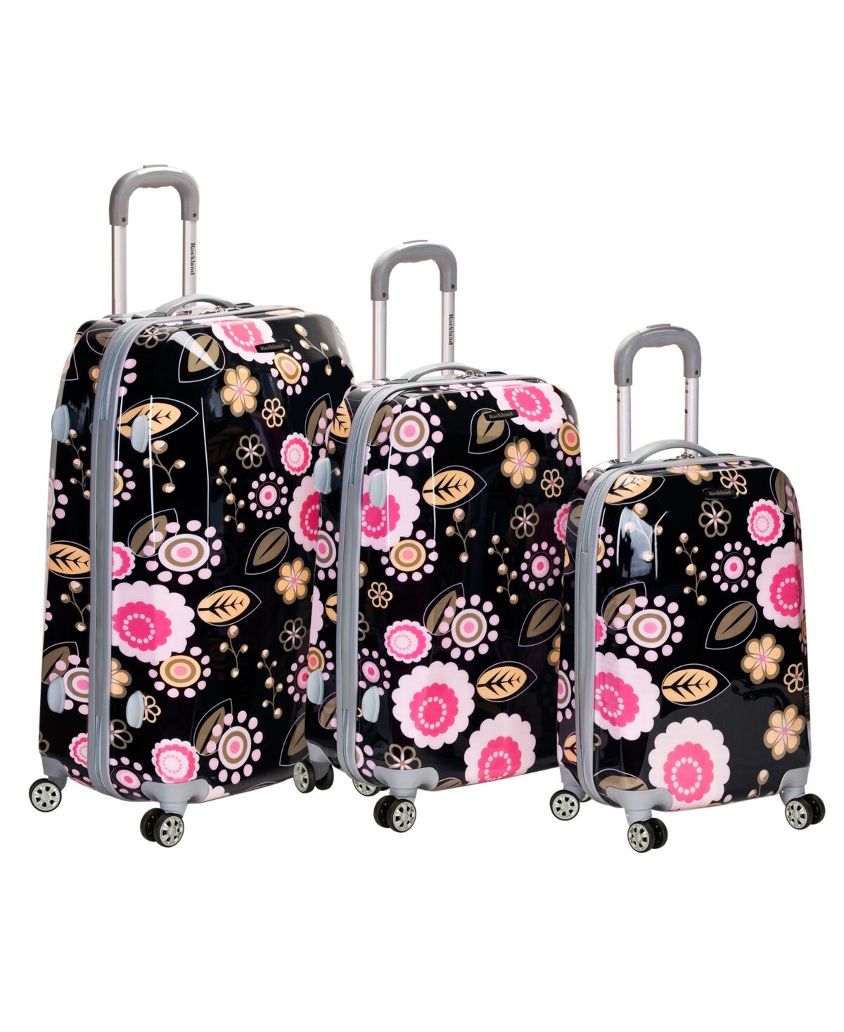 Rockland 3-Pc. Hardside Luggage Set - Pink