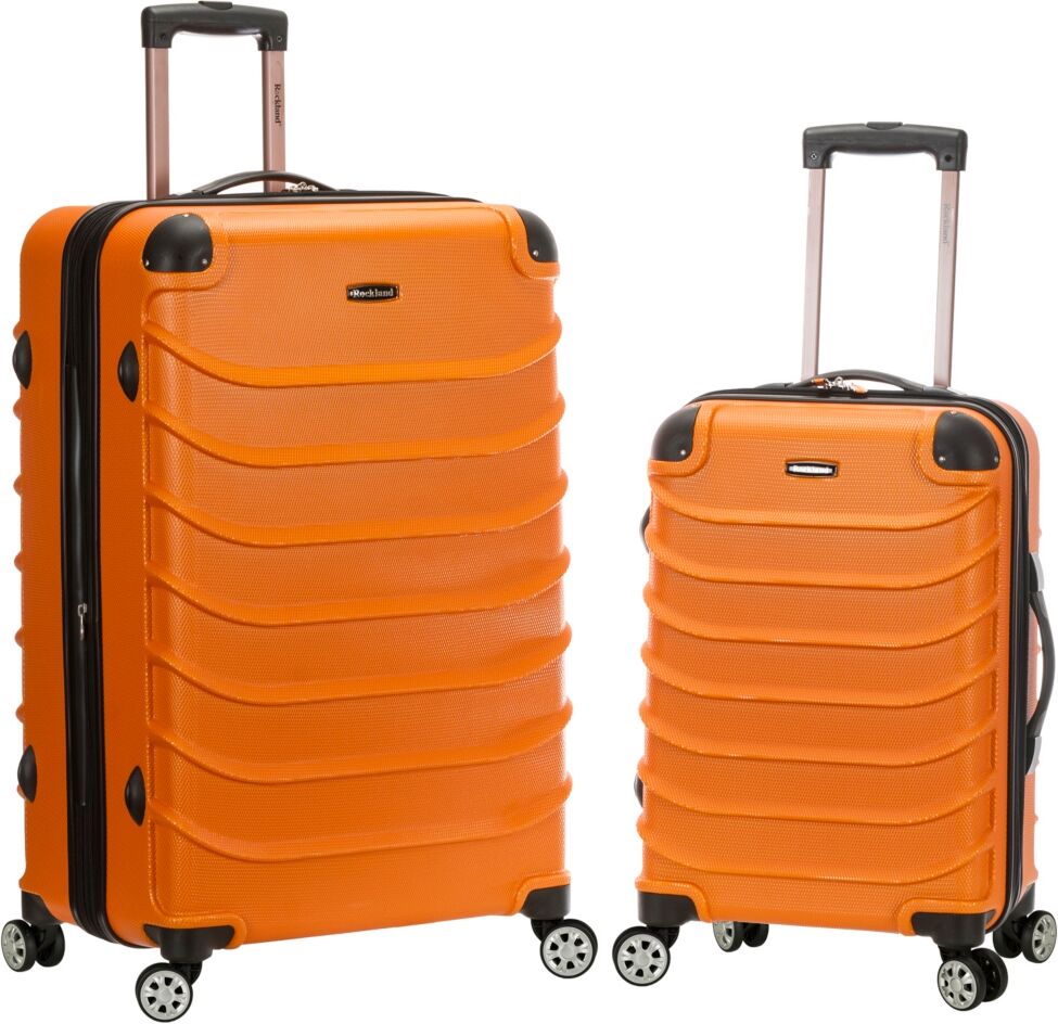 Rockland 2-Pc. Hardside Luggage Set - Orange with Black Caps