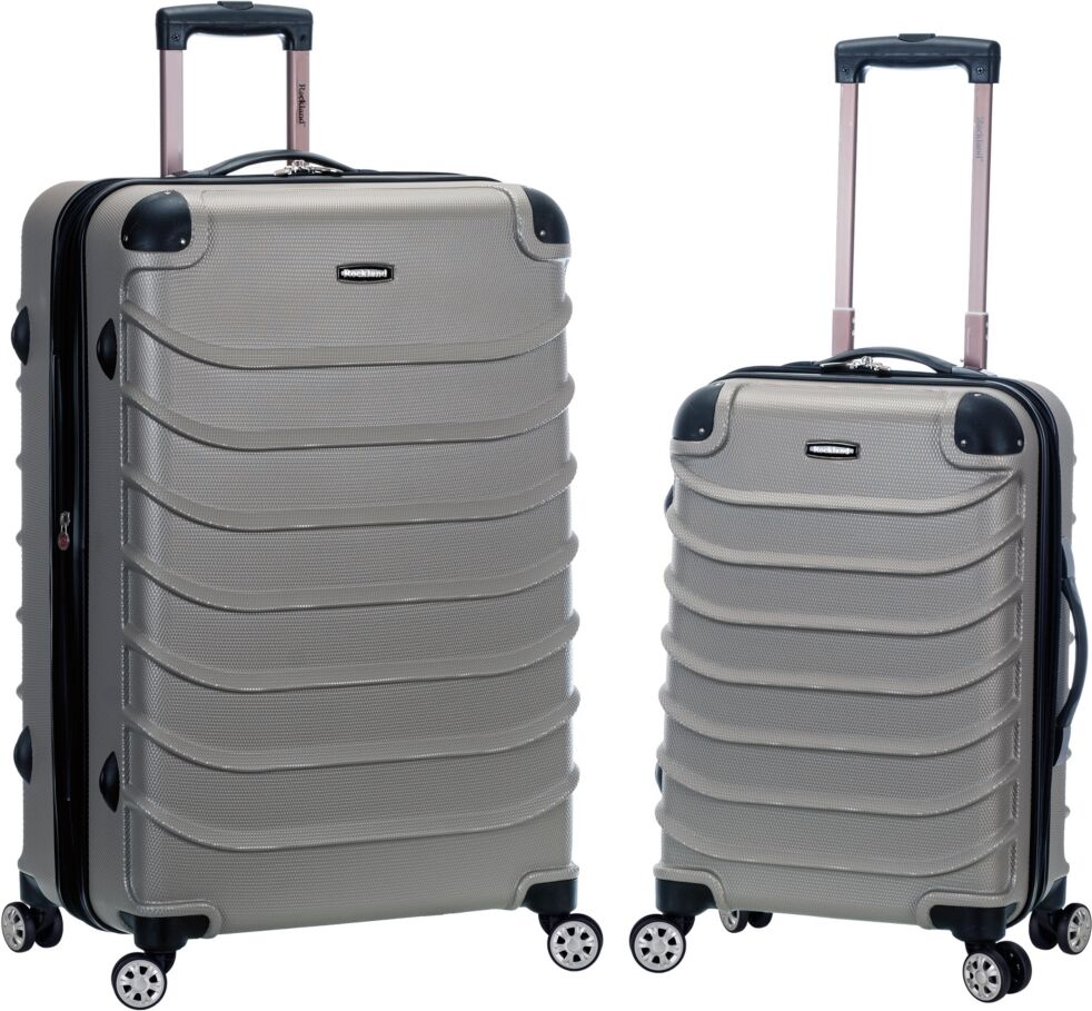 Rockland 2-Pc. Hardside Luggage Set - Silver with Black Caps