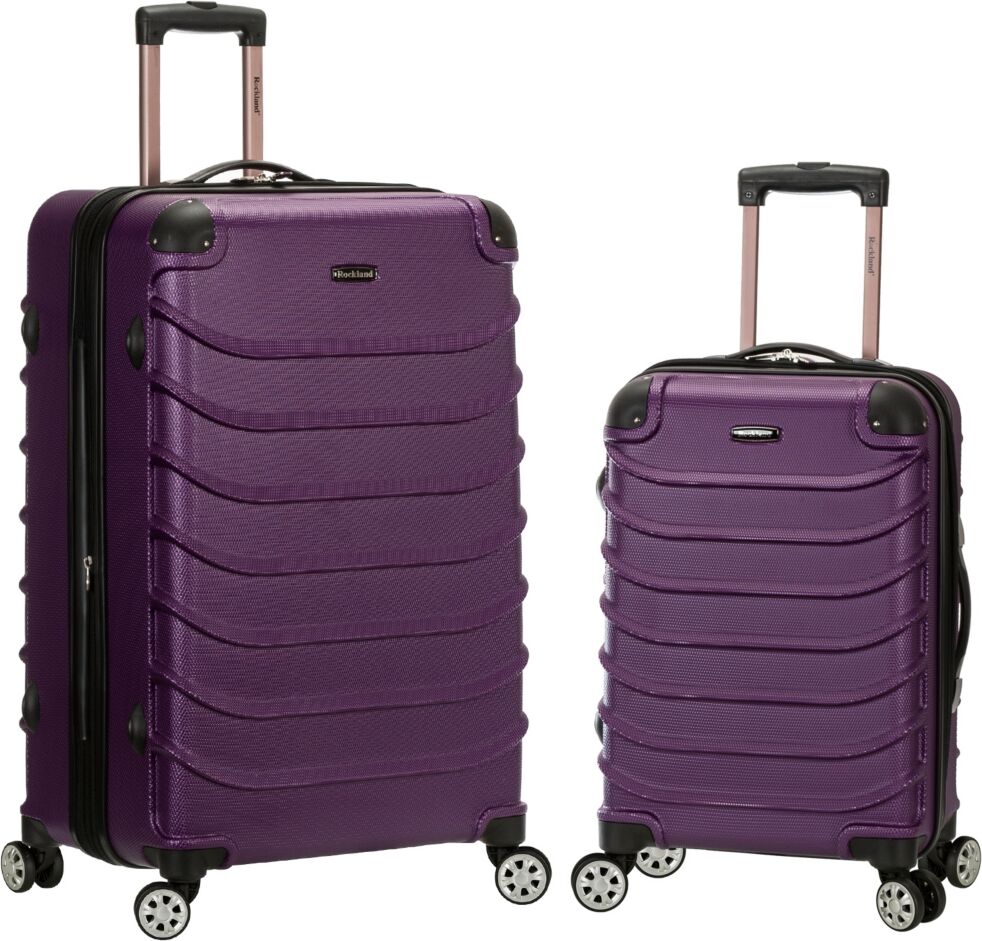 Rockland 2-Pc. Hardside Luggage Set - Purple with Black Caps