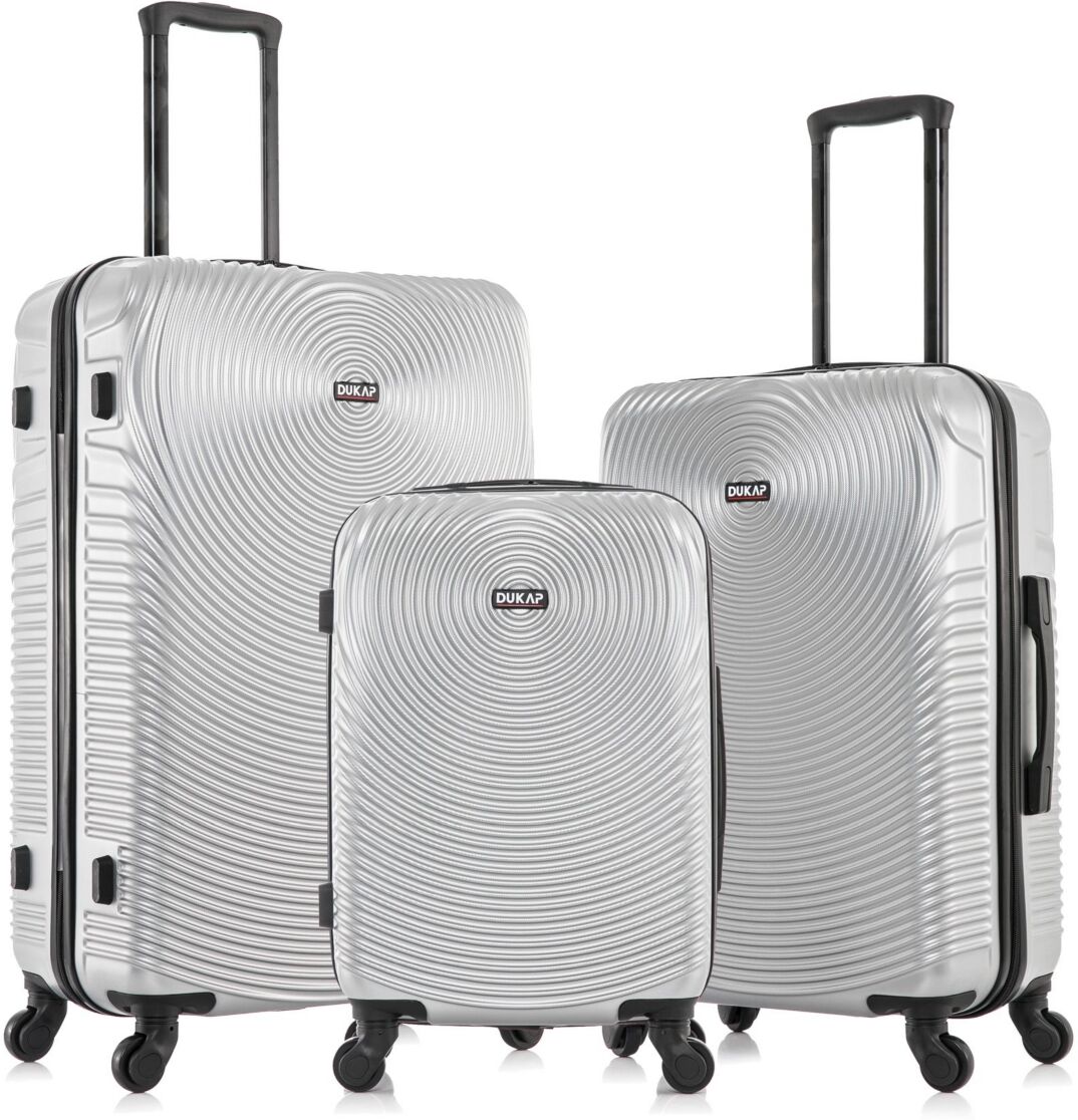 Dukap InUSA Inception Lightweight Hardside Spinner Luggage Set, 3 piece - Silver