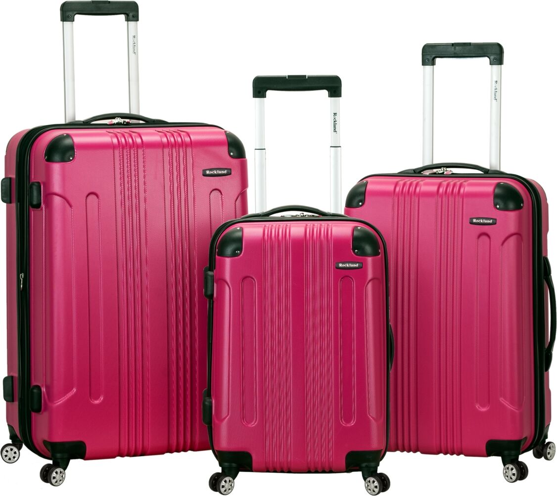 Rockland Sonic 3-Pc. Hardside Luggage Set - Magenta