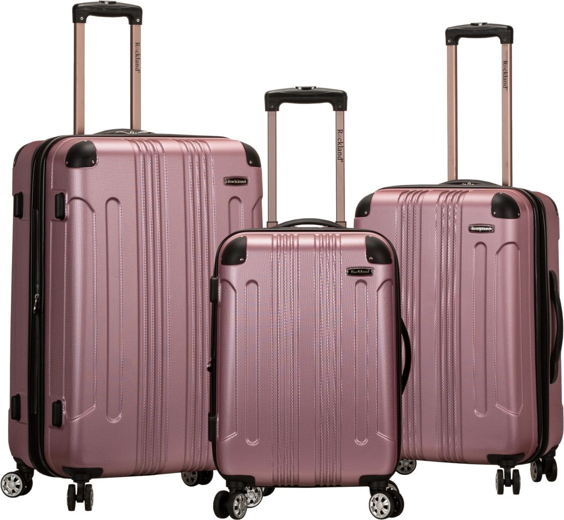 Rockland Sonic 3-Pc. Hardside Luggage Set - Pink