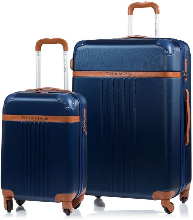 Champs 2-Pc. Vintage Hardside Luggage Set - Navy