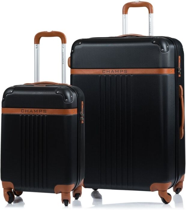 Champs 2-Pc. Vintage Hardside Luggage Set - Black