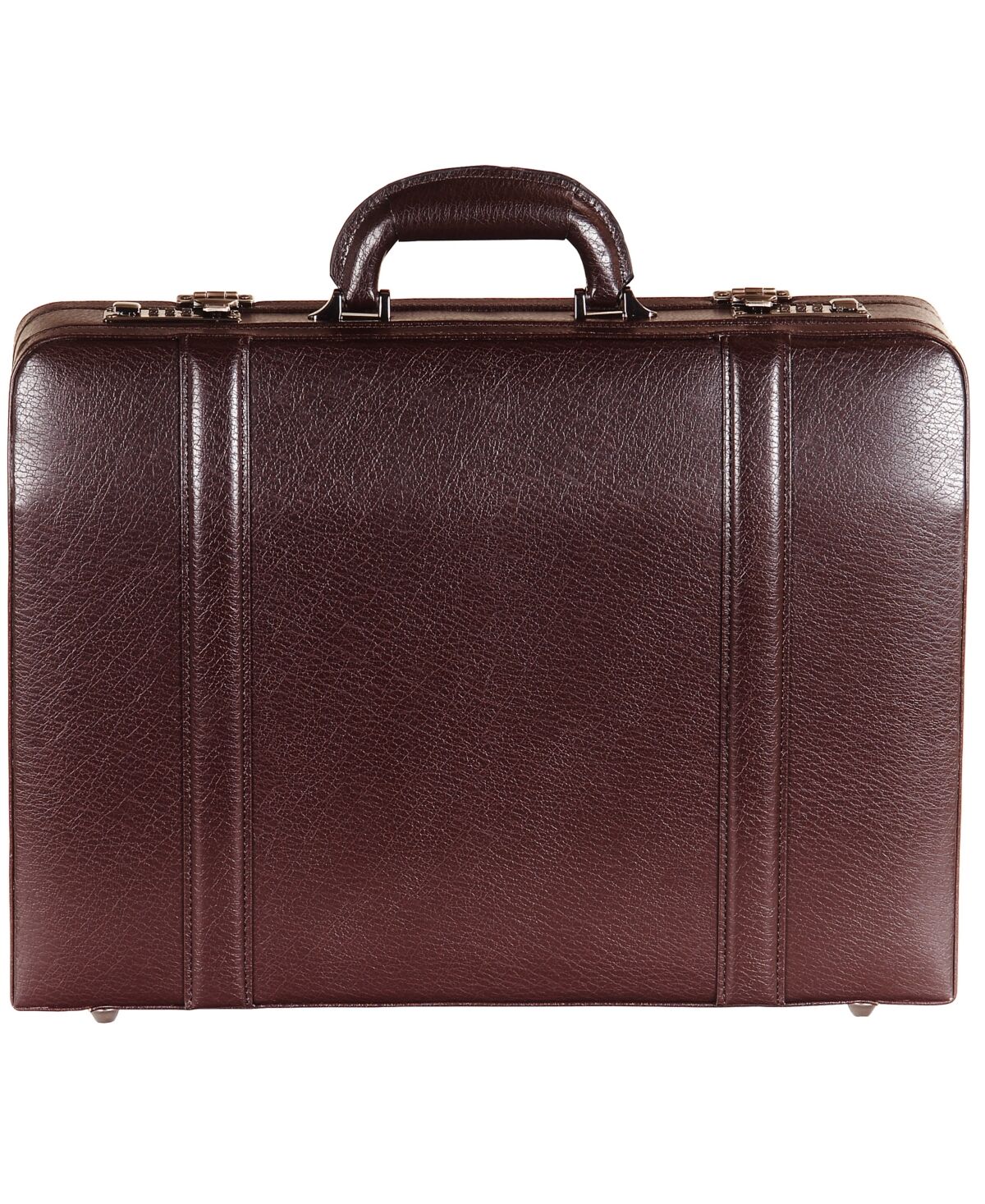 Mancini Men's Business Collection Expandable Attache Case Bag - Burgundy