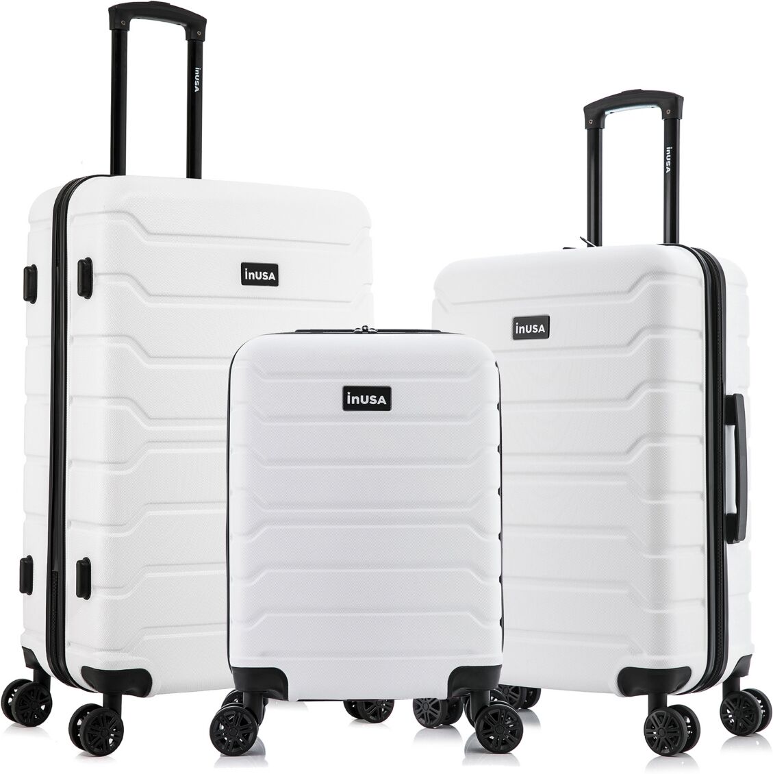 InUSA Trend Lightweight Hardside Spinner Luggage Set, 3 piece - White