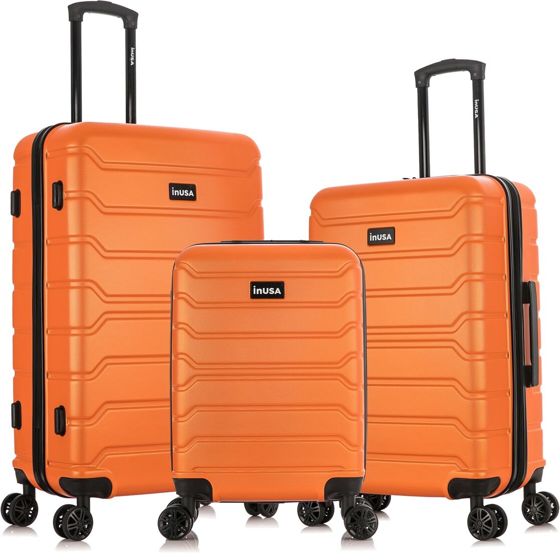 InUSA Trend Lightweight Hardside Spinner Luggage Set, 3 piece - Orange