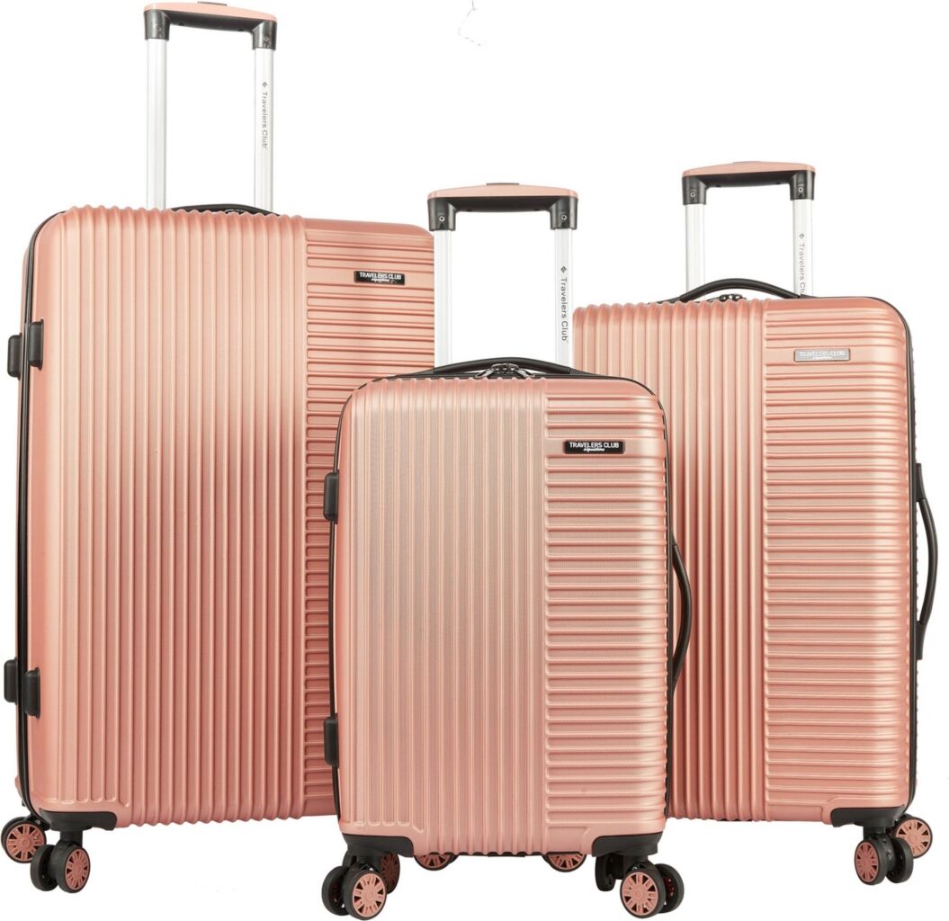 Travelers Club Basette 3-Pc. Hardside Luggage Set, Created for Macy's - Rose Gold