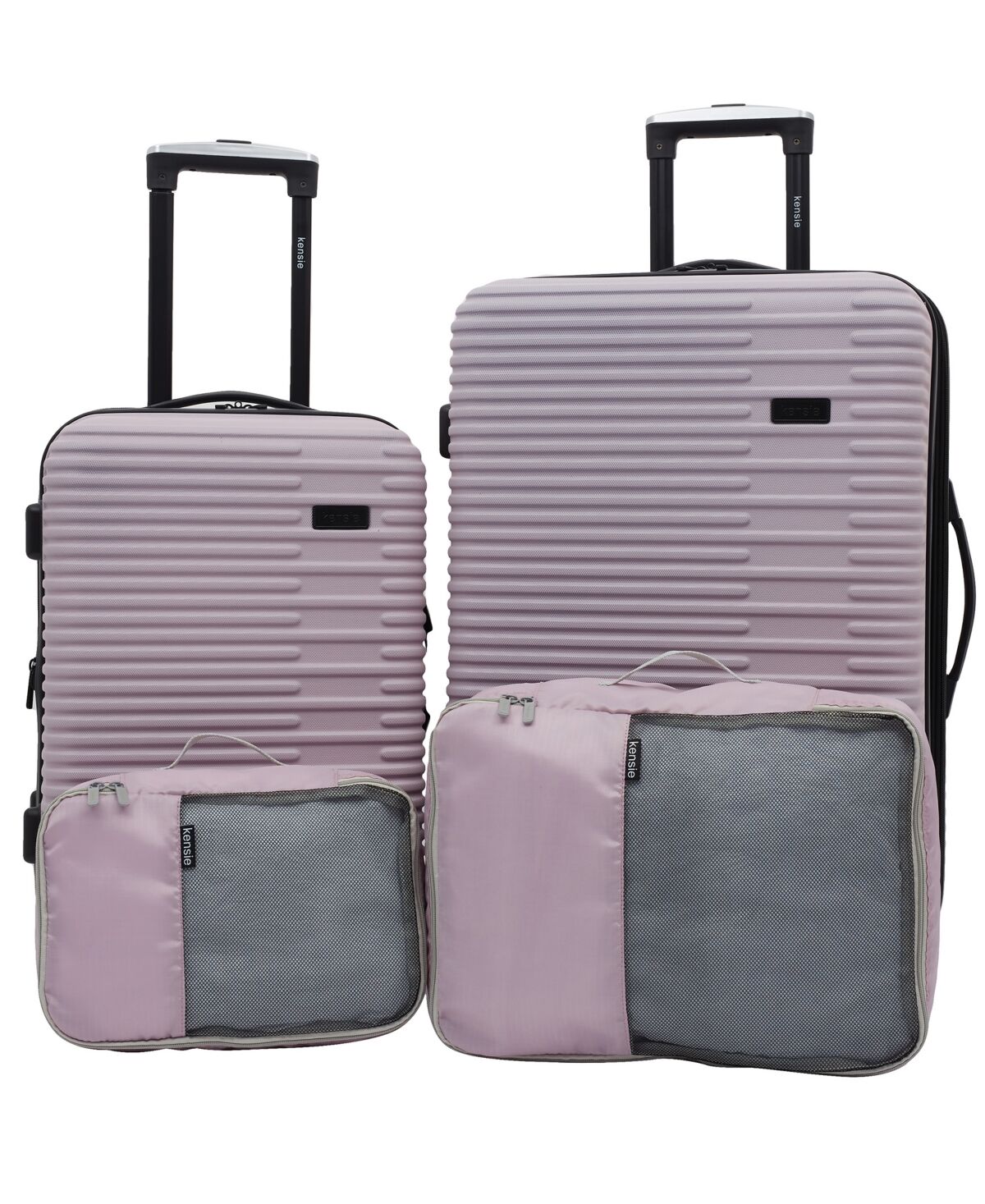 Kensie Hillsboro Expandable Rolling Hardside Collection Set, 4 Piece - Burnished Lilac