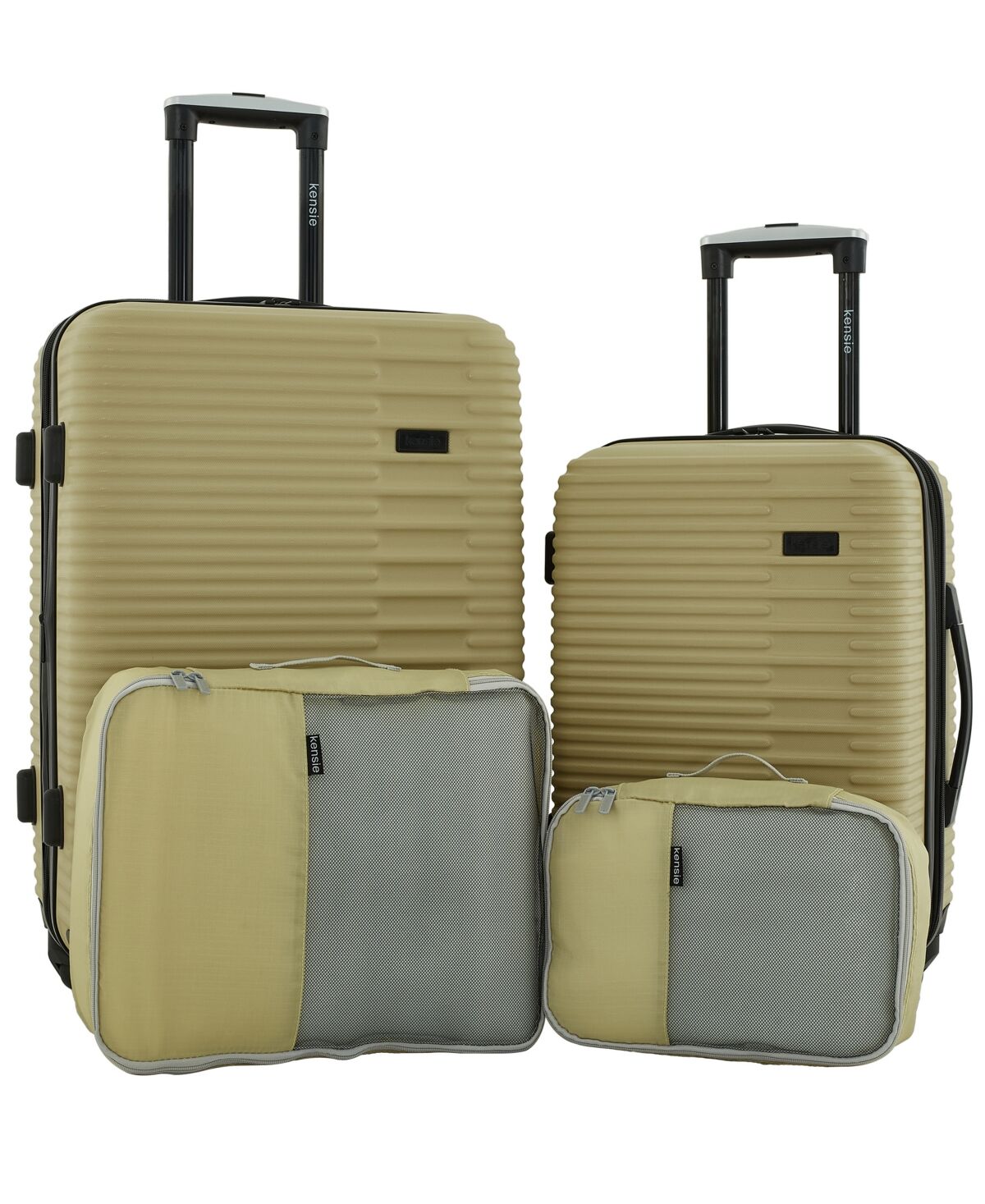 Kensie Hillsboro Expandable Rolling Hardside Collection Set, 4 Piece - Olive