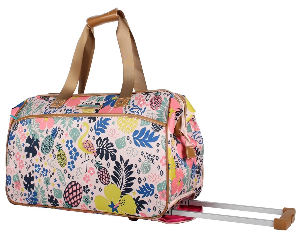 Lily Bloom Carry-on Softside Rolling Duffel Bag - Trop Pineapple