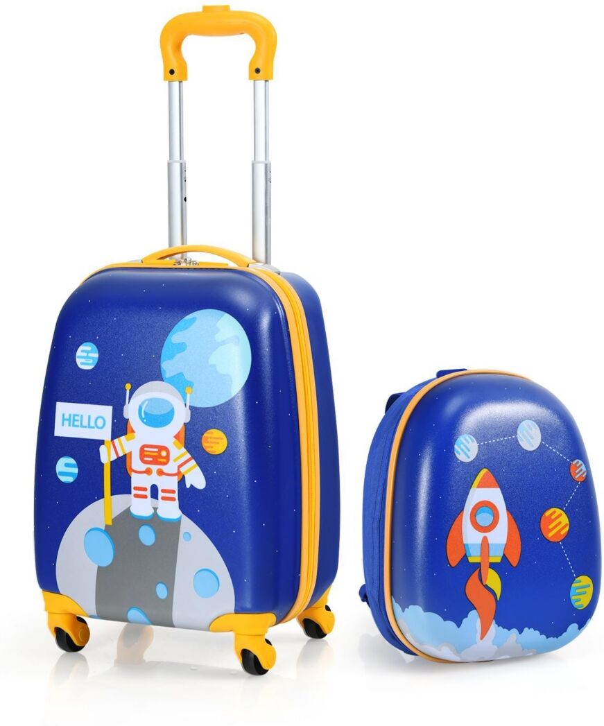 Slickblue 2 Pieces Kids Luggage Set with Backpack and Suitcase for Travel - Multi