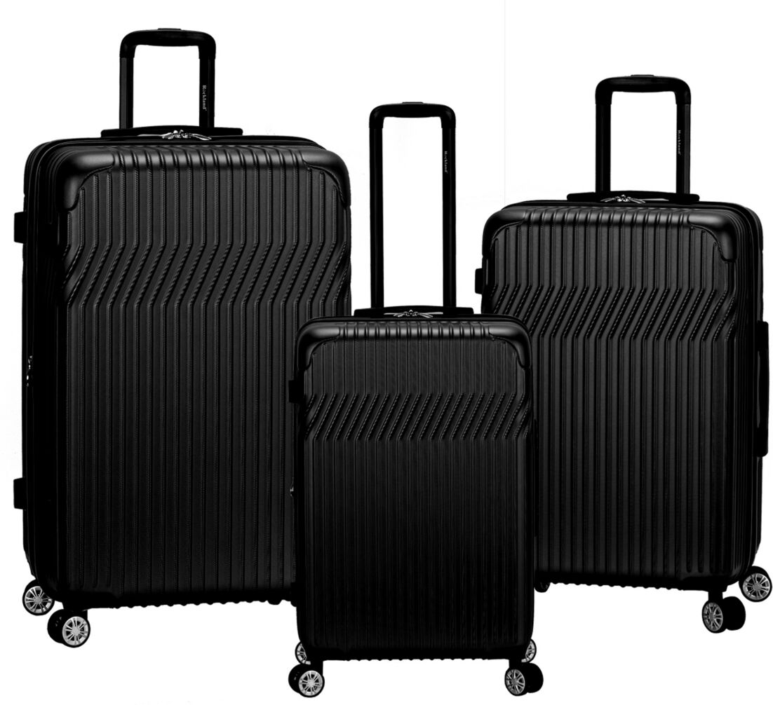 Rockland Pista 3-Pc. Hardside Spinner Luggage Set - Black