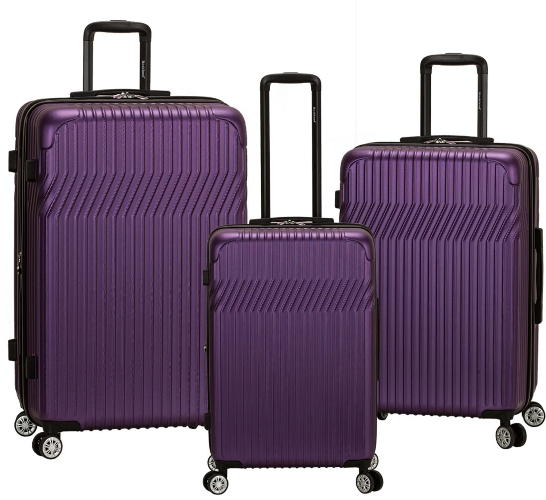 Rockland Pista 3-Pc. Hardside Spinner Luggage Set - Purple