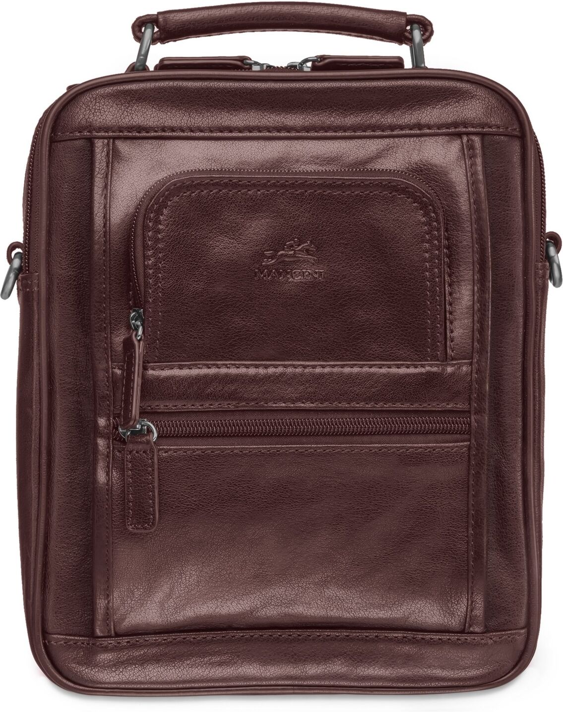 Mancini Arizona Collection Unisex Double Compartment Bag - Brown