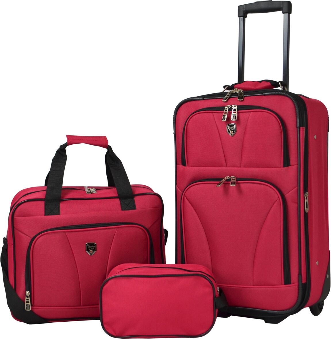 Travelers Club Bowman Eva Expandable Value Luggage and Travel Set, 3 Piece - Red