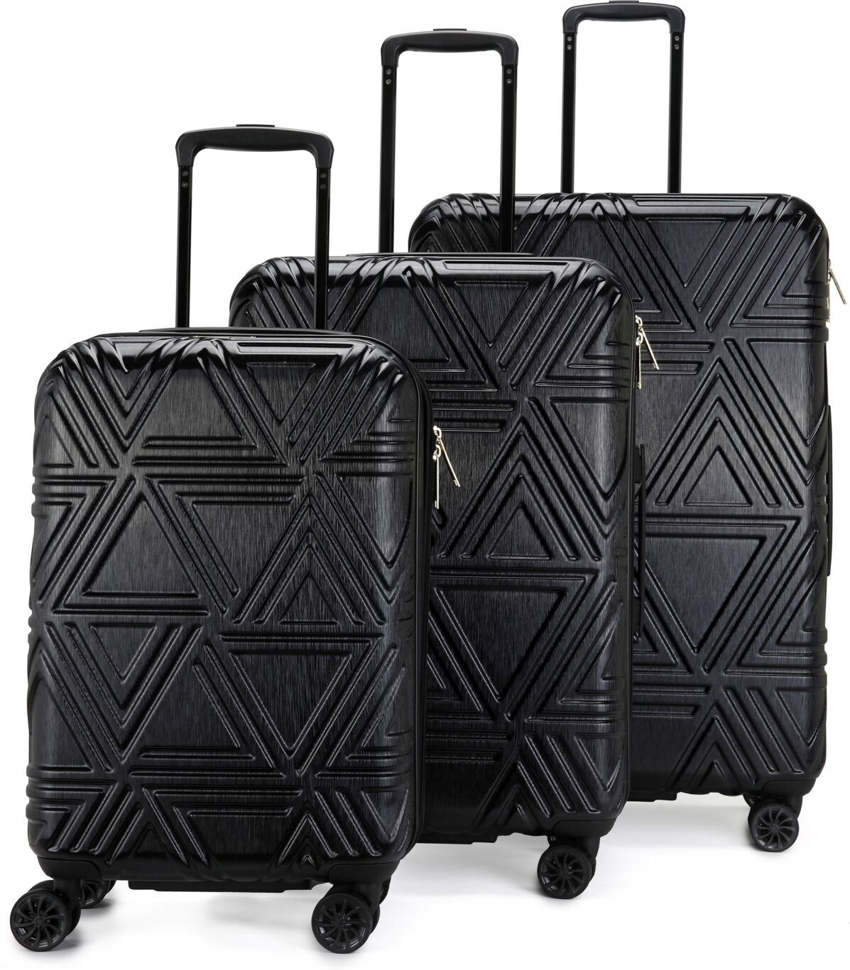 Badgley Mischka Contour 3-Pc. Expandable Hard Spinner Luggage Set - Black