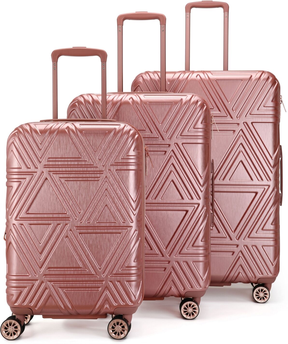 Badgley Mischka Contour 3-Pc. Expandable Hard Spinner Luggage Set - Dusty Rose