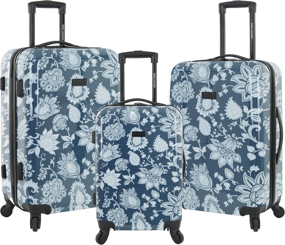 Bella Caronia 3 Piece Rolling Hardside Luggage Set with 4 Wheel Spinners - Royal