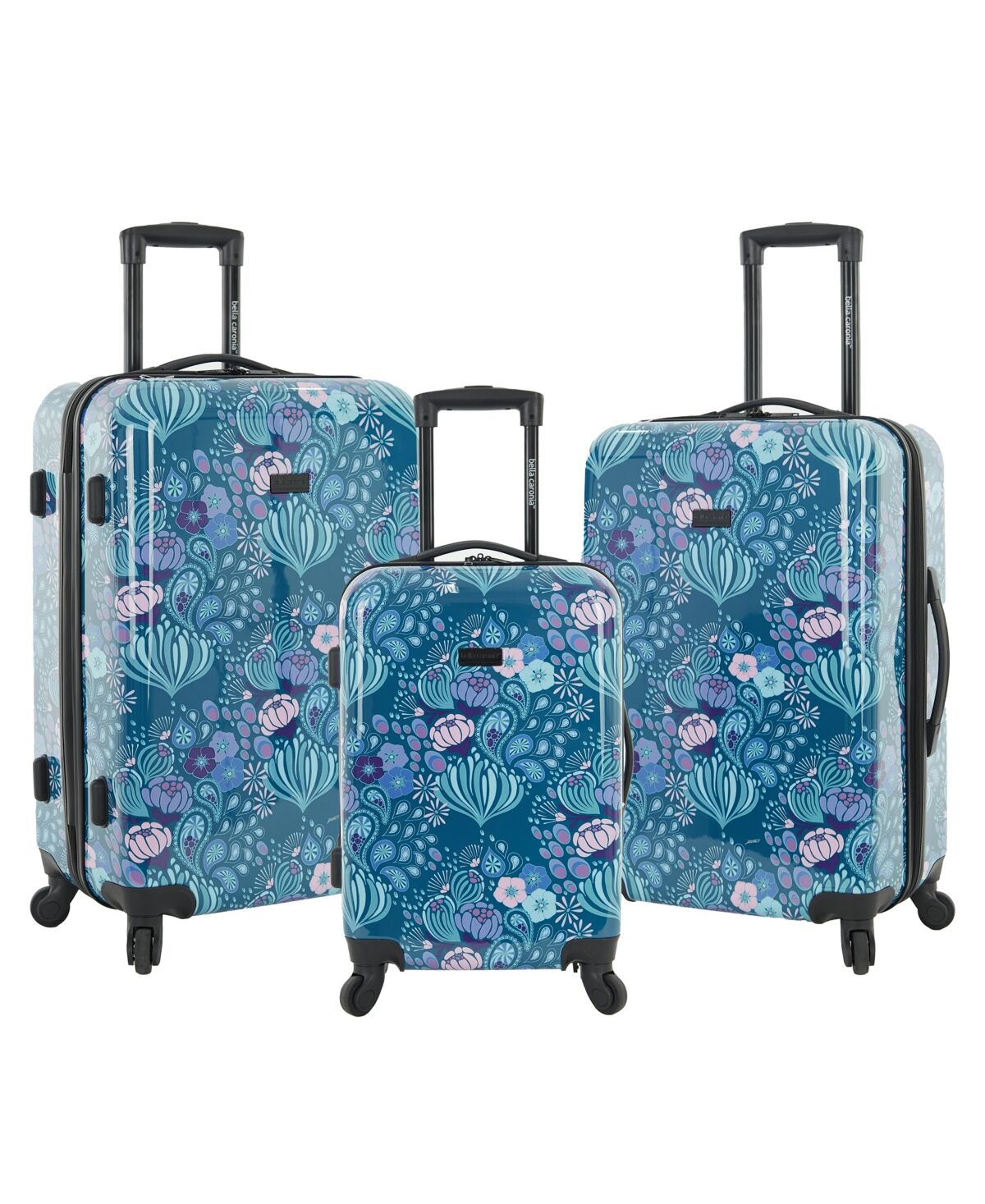 Bella Caronia 3 Piece Rolling Hardside Luggage Set with 4 Wheel Spinners - Desert