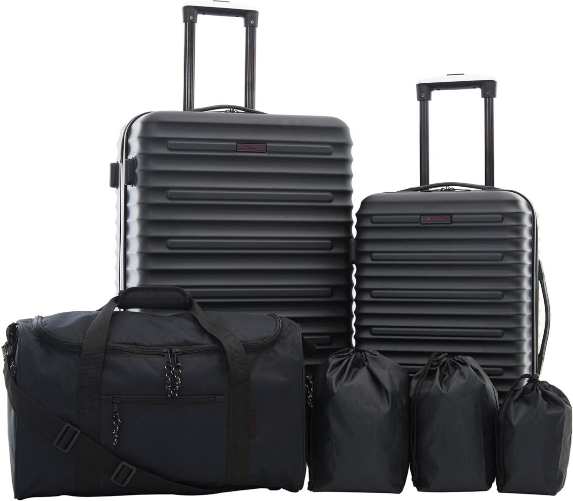 Travelers Club Tour Collection 6 Piece Hard Side Set with Spinner Wheels - Black